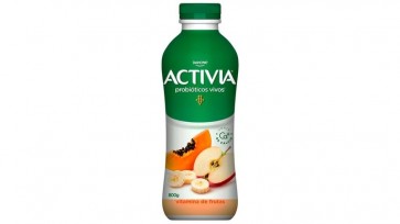 Iogurte Vitamina de Frutas Probióticos Vivos Activia 800g