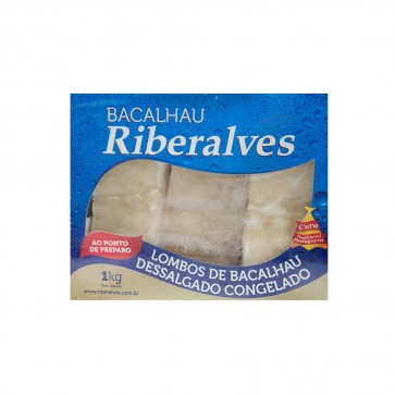 Lombo de Bacalhau Dessalgado Congelado Riberalves 1kg