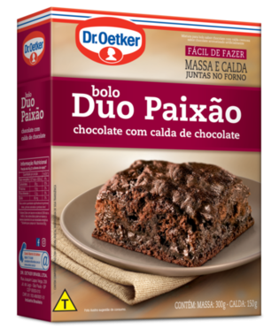 Mistura para Bolo Dr Oetker Duo Paixão Chocolate com Calda de Chocolate 450g 