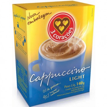 Café 3 Corações Cappuccino Light Sache 140g