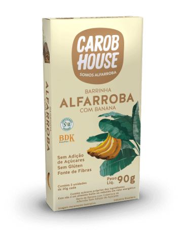 Carob House Barrinha Alfarroba com Banana com 3 Unidades de 30g cada