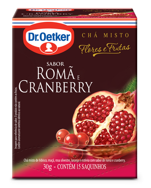 Chá Dr Oetker Romã e Cranberry 15 Saquinhos 