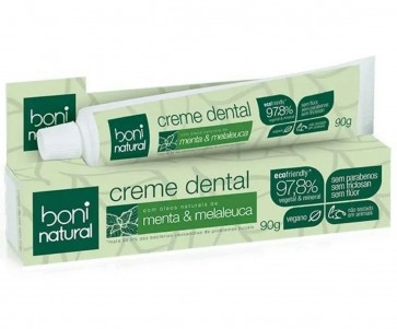 Creme Dental Menta & Melaleuca Boni Natural 90g 