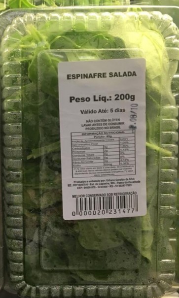 Espinafre Salada Urbano 200g (caixinha descartável)