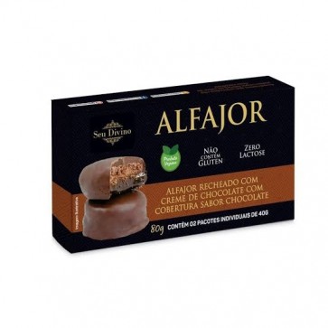 Alfajor Chocolate S/Glúten S/Lactose Vegano S. Divino 80g