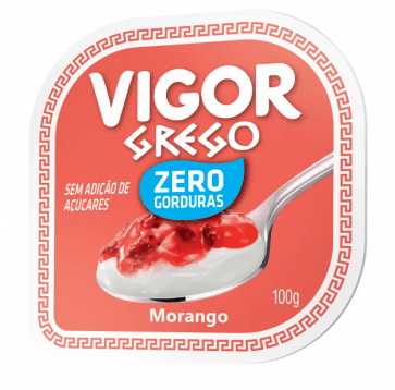 Iogurte Grego Morango Zero Vigor 100g 