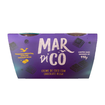 Creme de Coco Mardicô com Chocolate Belga com 2 unidades de 110g