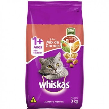 Alimento p/ Gatos Wiskas Mix de Carnes 3kg