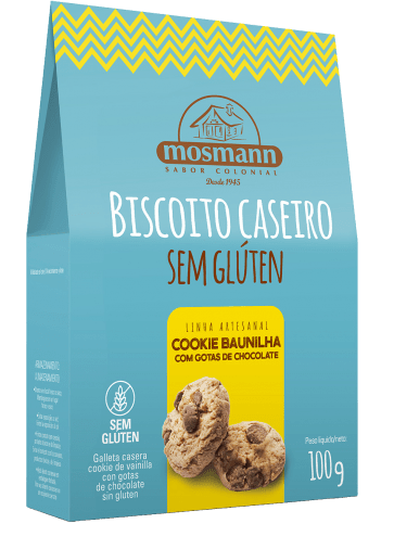 Biscoito Cookies Baunilha C/ Gotas de Chocolate S/Glúten Mosmann 100g