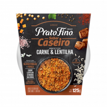 Arroz Prato Fino S.Caseiro Carne e Lentilha 125g