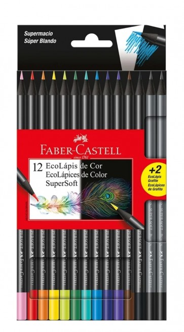 Lápis de Cor Neon + Pastel c/ 12 Faber Castell