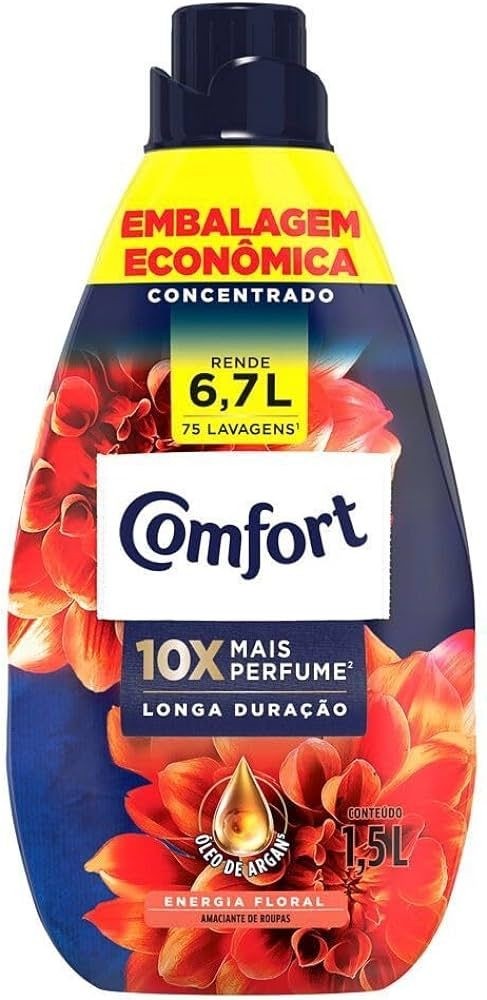 Amaciante de Roupa Concentrado Energia Floral Comfort 900ml Refil