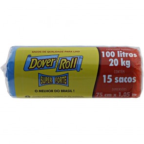 Saco para Lixo Super Forte Dover Roll 100 L c/ 15 Unidades