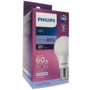 Lampada Led 60w Luz Fria 9w Philips