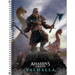 Caderno 1 matéria 80 folhas Assassins Creed Tilibra (imagem ilustrativa - variadas)