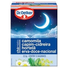 Chá Dr Oetker Camomila, Capim-Cidreira, Hortelã e Erva Doce Nacional 15 Saquinhos 