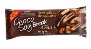 Chocolate Break Avelã s/ Adição de Açúcares s/ Lactose Choco Soy 38g