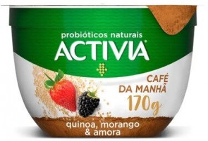 Iogurte Café da Manhã Quinoa ,Morango e Amora Activia Danone 170g
