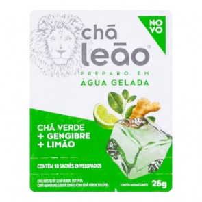 Chá Leão - Chá Verde Gelado com Gengibre e Limão 10 sachês