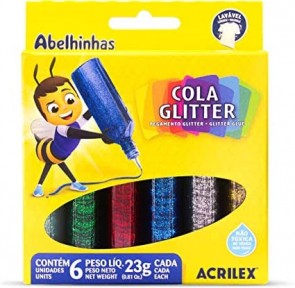 Kit Cola Glitter Acrilex C/6