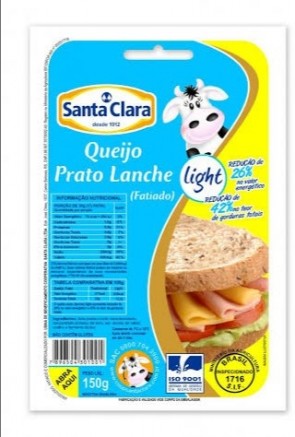 Queijo Prato/Lanche Light Santa Clara 150g