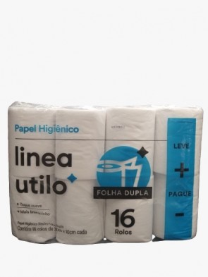 Papel Higiênico Folha Dupla 16 rolos Linea Utilo (16x30)