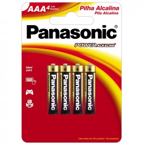 Pilha Palito AAA Alcalina c/4 Panasonic