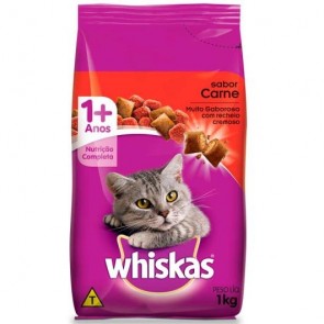 Ração Whiskas Sabor Carne Para Gato Adulto 1kg