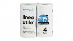 Papel Higiênico Folha Dupla 4 rolos Linea Utilo (4x30)