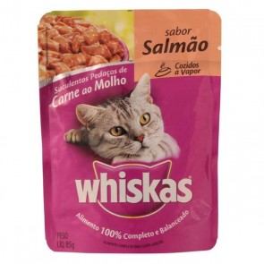 Alimento Para Gatos Whiskas Sachê Sabor Salmão 85g