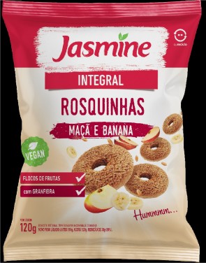 Biscoito Jasmine Rosquinha Maçã e Banana Integral 120g