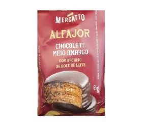 Mercatto Alfajor Chocolate Meio Amargo com Doce de Leite 65g
